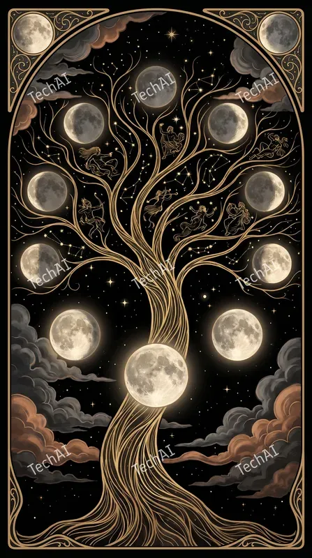 Celestial Gold Thread Art Nouveau