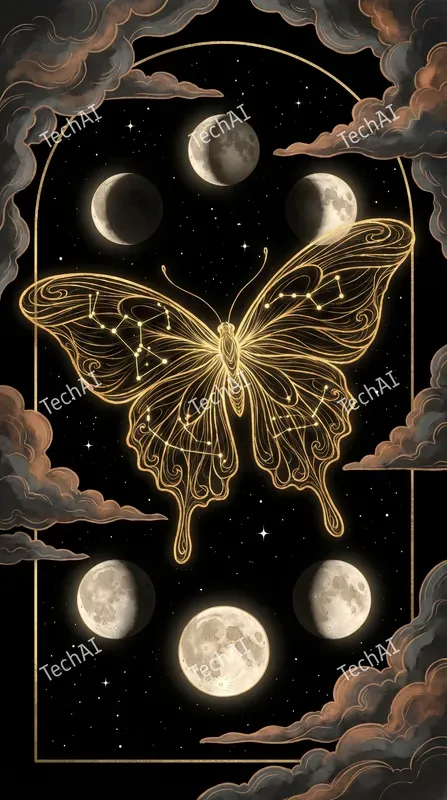 Celestial Gold Thread Art Nouveau