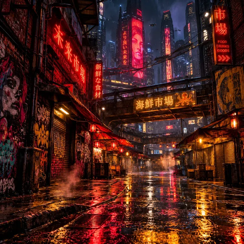 Neon Rain Cyberpunk Cities