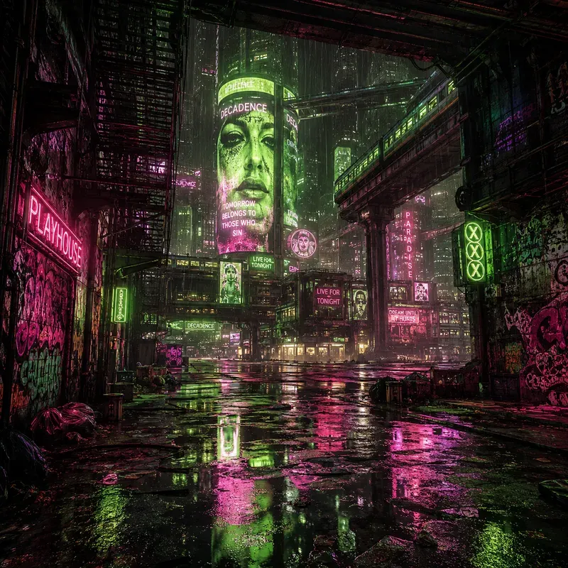 Neon Rain Cyberpunk Cities