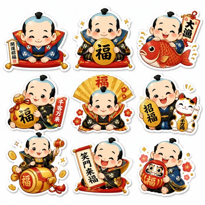 Japanese Items Sticker Lucky Charms