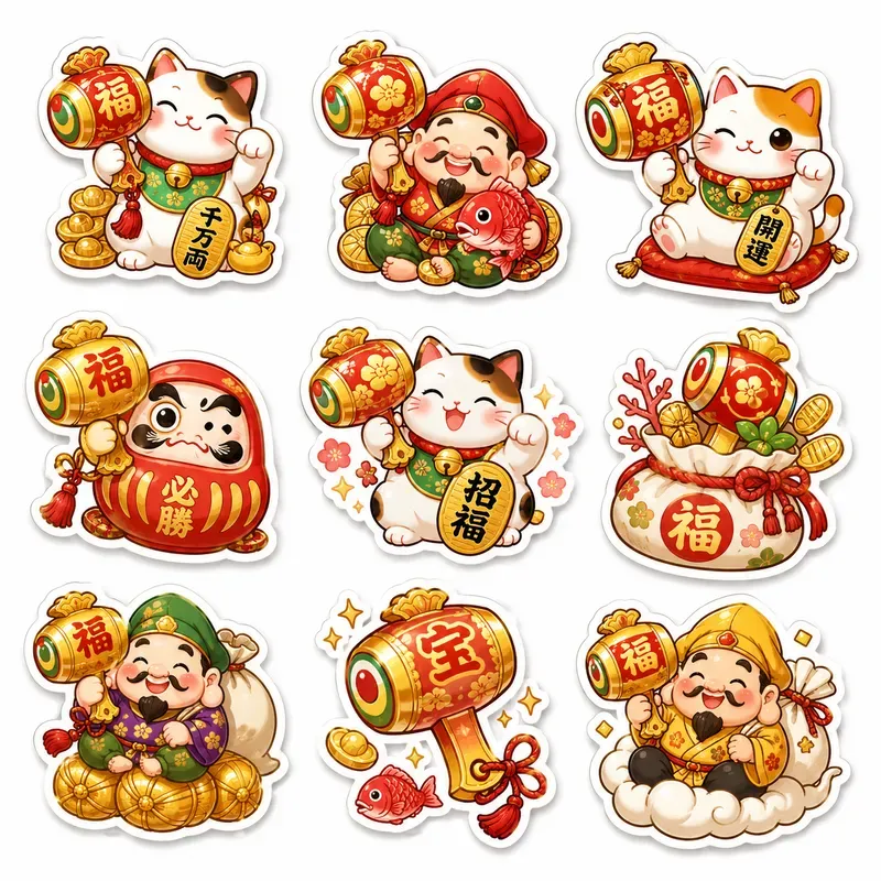 Japanese Items Sticker Lucky Charms