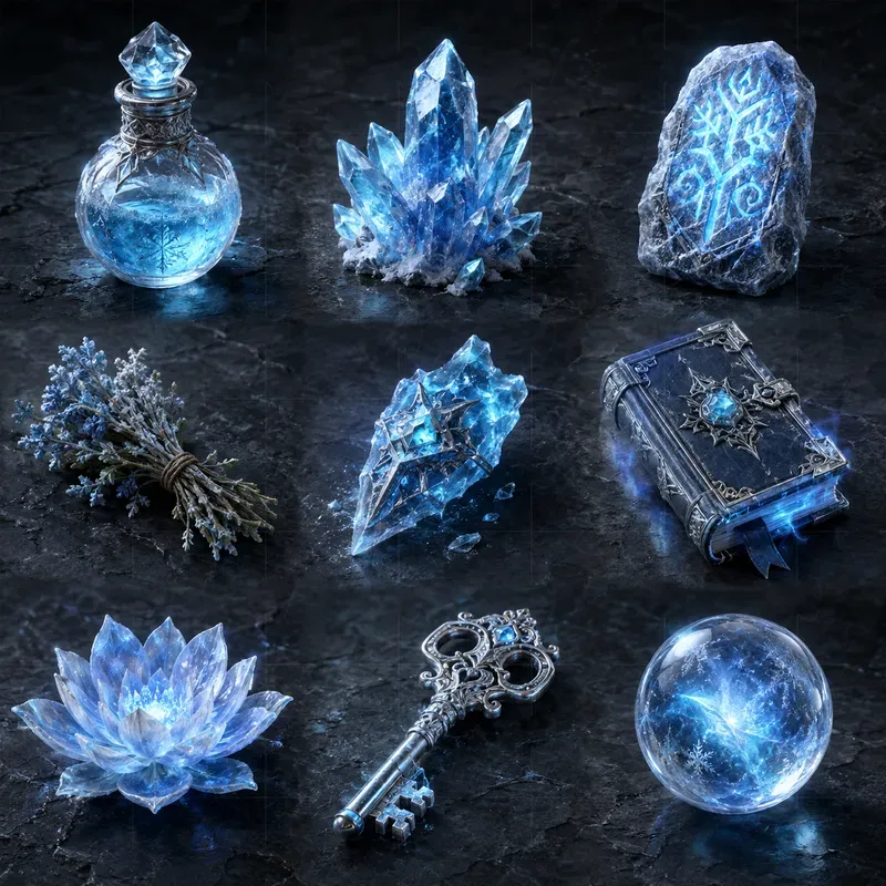 Realistic 3D Game Asset Item Grid Sheets