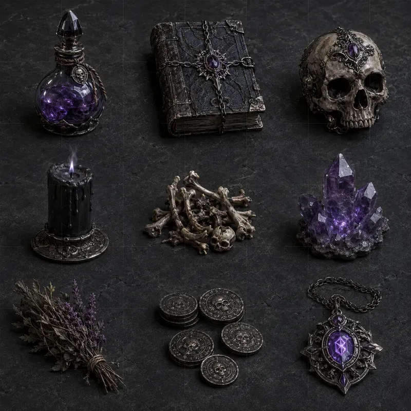 Realistic 3D Game Asset Item Grid Sheets