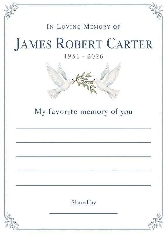 Celebration Of Life Memory Cards