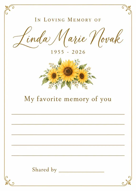 Celebration Of Life Memory Cards