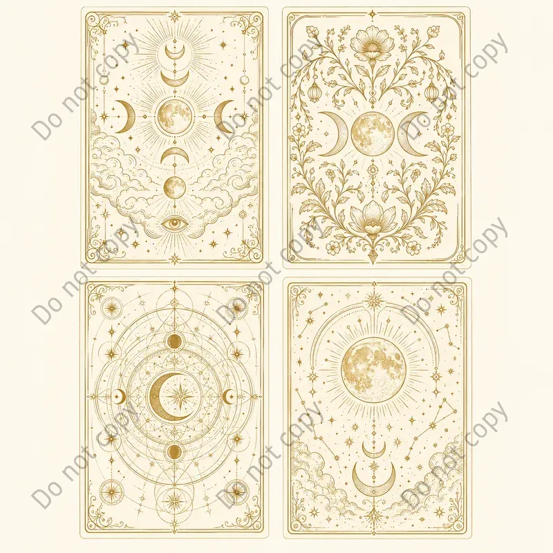 Tarot Card Backs 4 Style Sheets