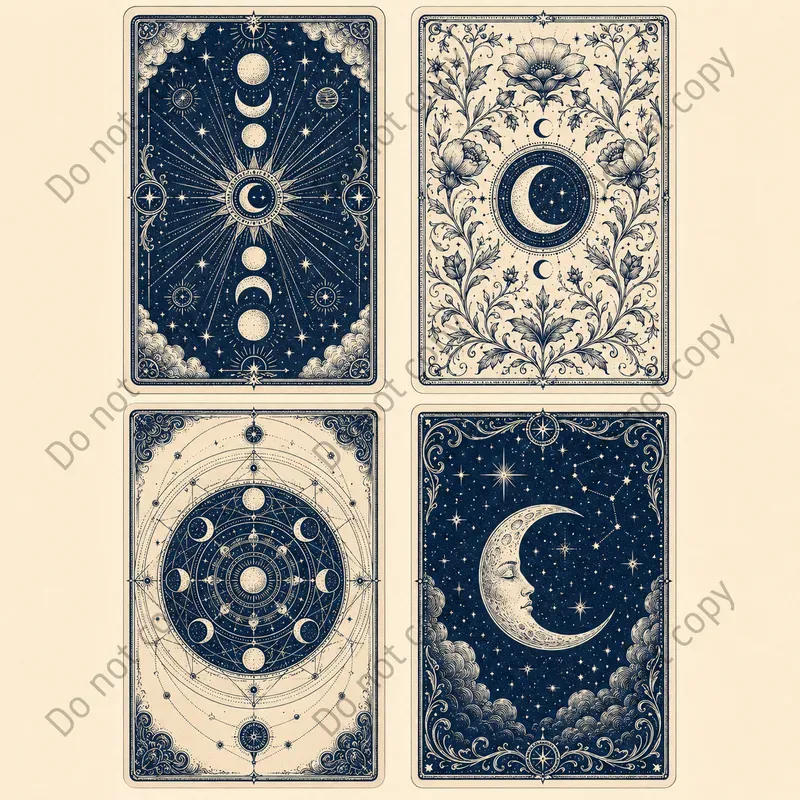Tarot Card Backs 4 Style Sheets