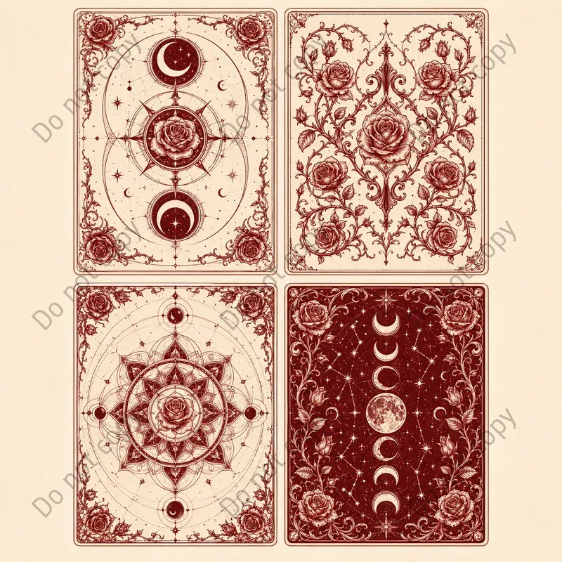 Tarot Card Backs 4 Style Sheets