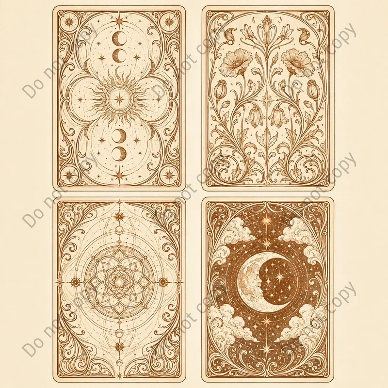 Tarot Card Backs 4 Style Sheets