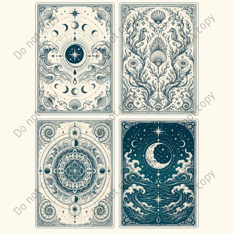 Tarot Card Backs 4 Style Sheets