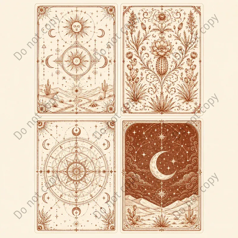 Tarot Card Backs 4 Style Sheets