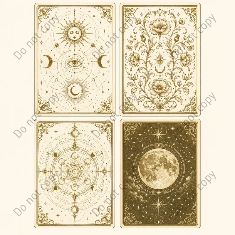 Tarot Card Backs 4 Style Sheets