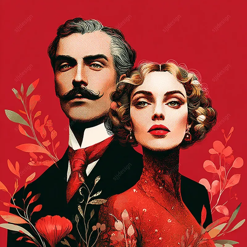 Crimson Romantic Symbolism Art
