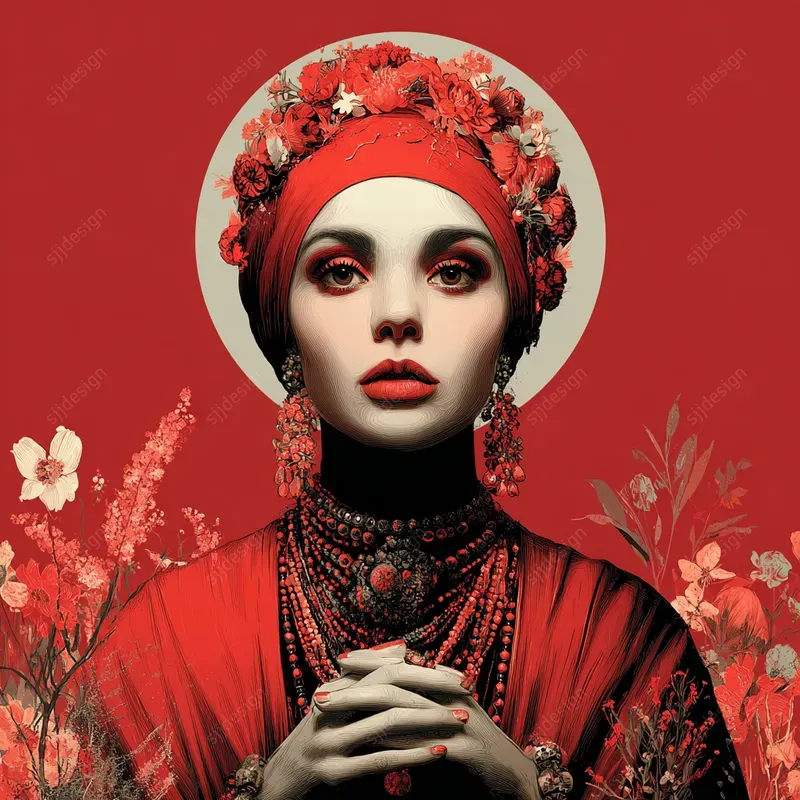 Crimson Romantic Symbolism Art