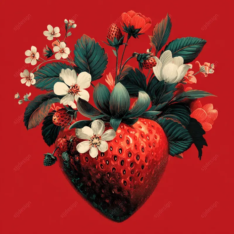 Crimson Romantic Symbolism Art