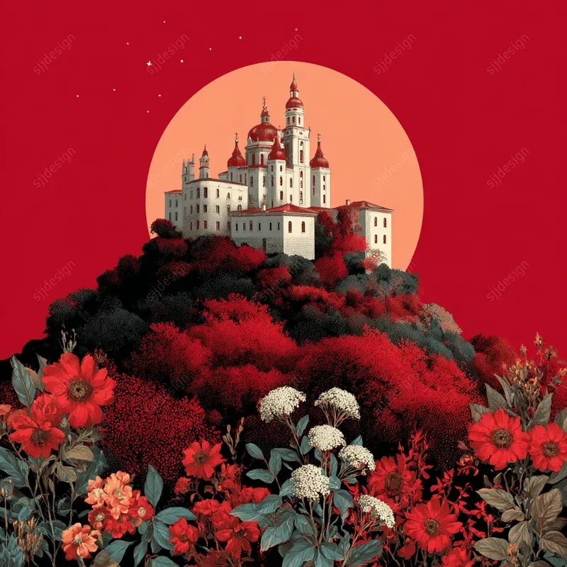Crimson Romantic Symbolism Art