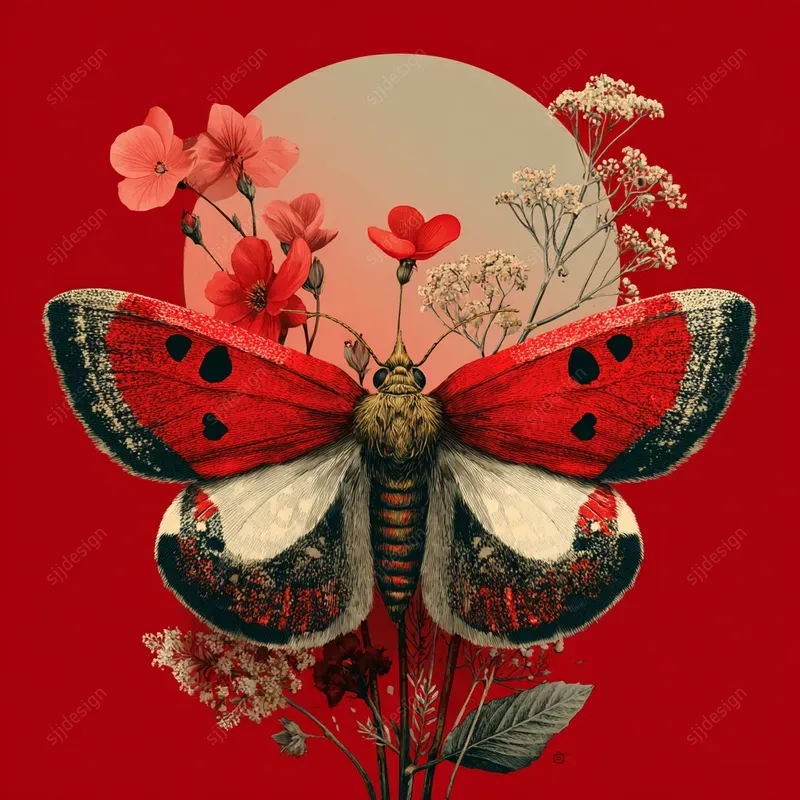 Crimson Romantic Symbolism Art