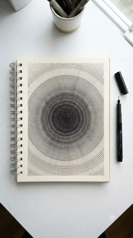 3D Optical Illusion Line Art Sketches