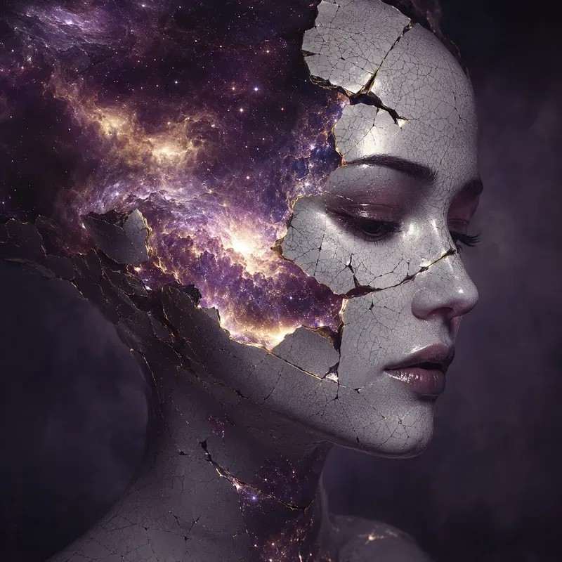 Fractured Porcelain Soul Portraits