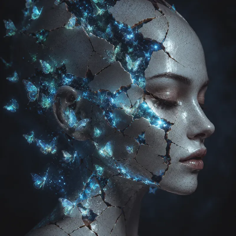 Fractured Porcelain Soul Portraits