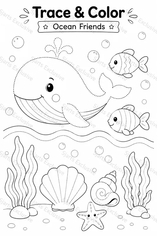 Trace Color Creative Worksheet Kits