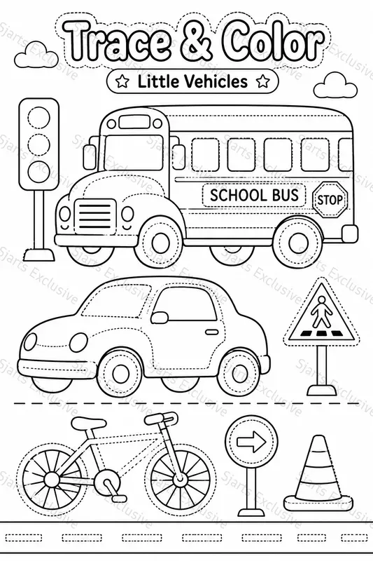 Trace Color Creative Worksheet Kits