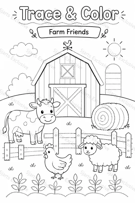 Trace Color Creative Worksheet Kits