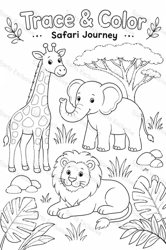 Trace Color Creative Worksheet Kits