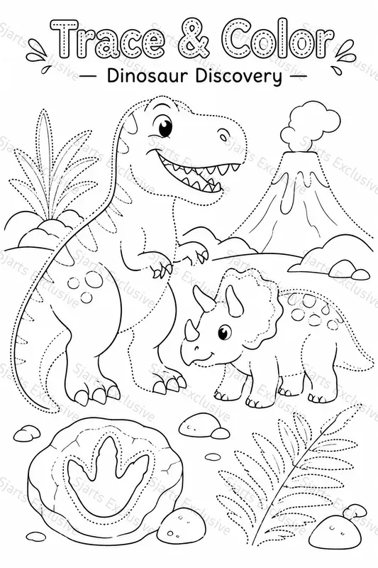 Trace Color Creative Worksheet Kits
