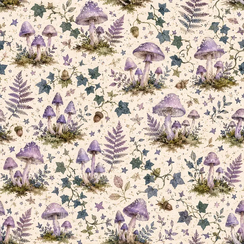 Woodland Mushroom Seamless Patterns