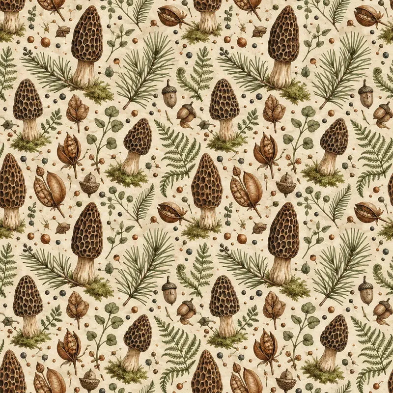 Woodland Mushroom Seamless Patterns