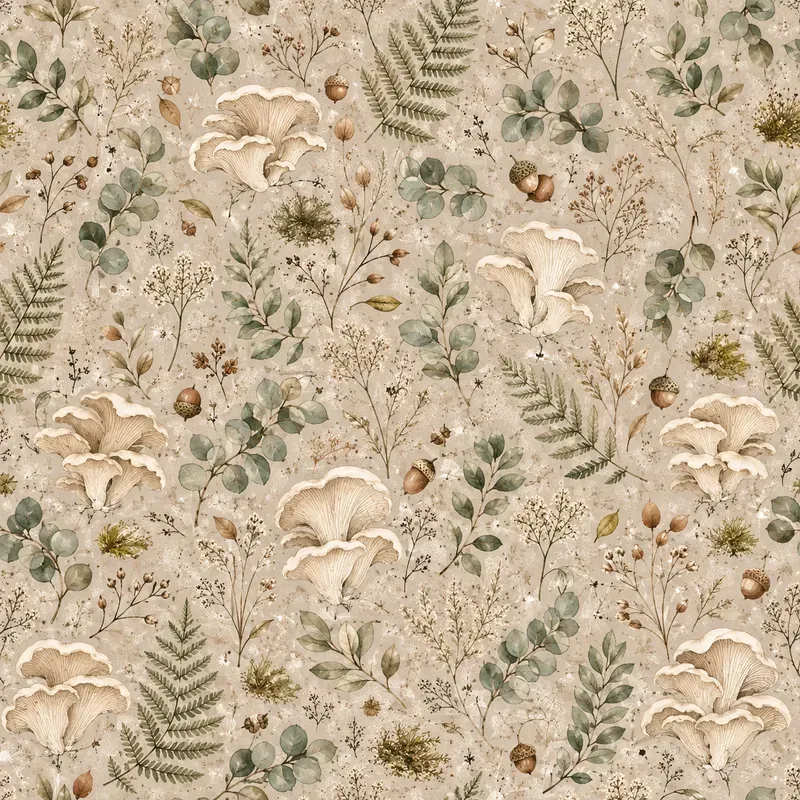 Woodland Mushroom Seamless Patterns