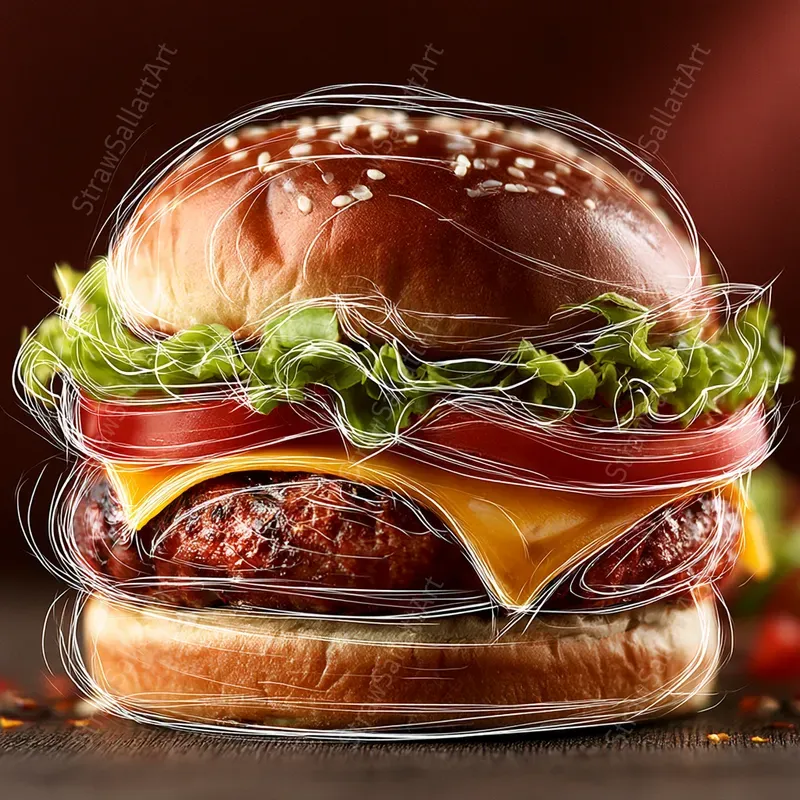 Creative Food Photography Line Art Style