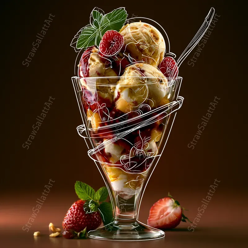 Creative Food Photography Line Art Style