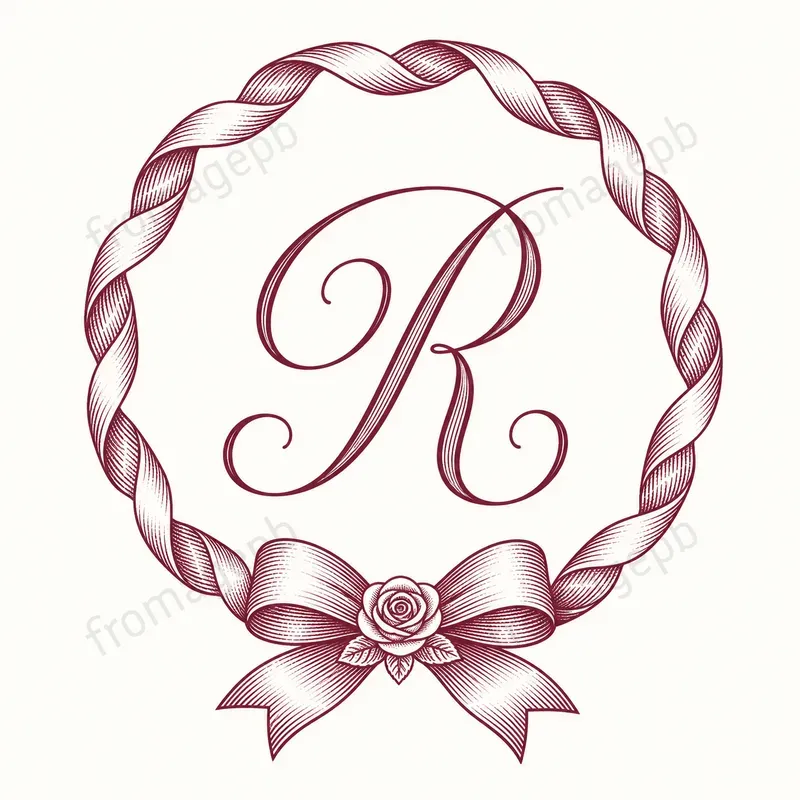 Elegant Ribbon Bow Monogram Wreaths