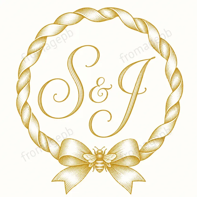 Elegant Ribbon Bow Monogram Wreaths