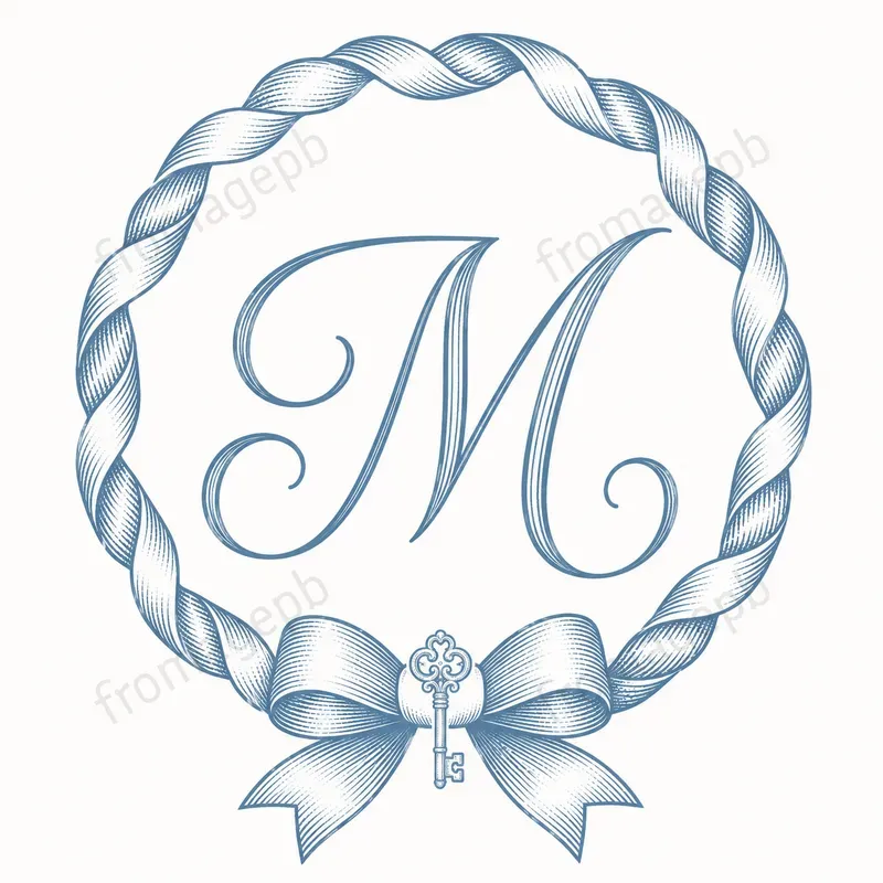 Elegant Ribbon Bow Monogram Wreaths