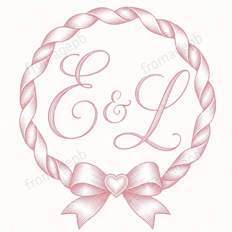 Elegant Ribbon Bow Monogram Wreaths