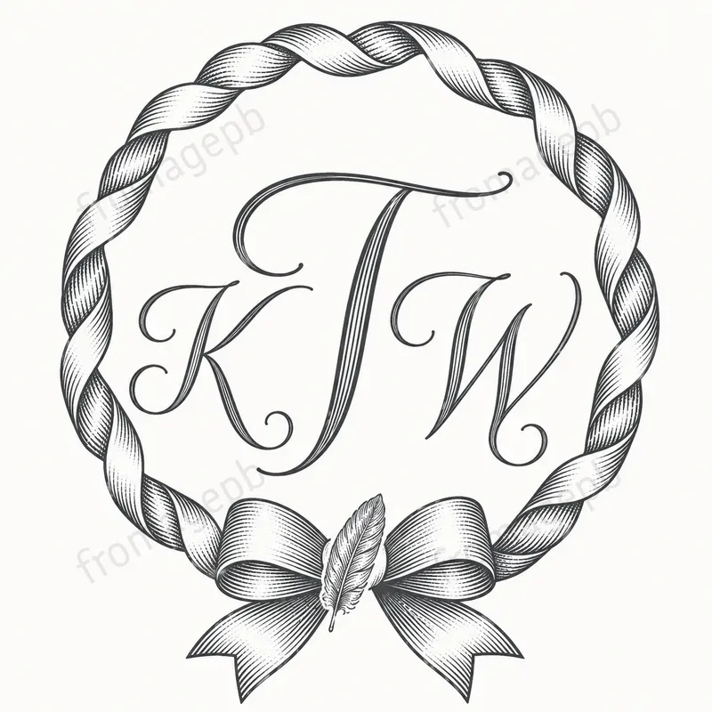 Elegant Ribbon Bow Monogram Wreaths