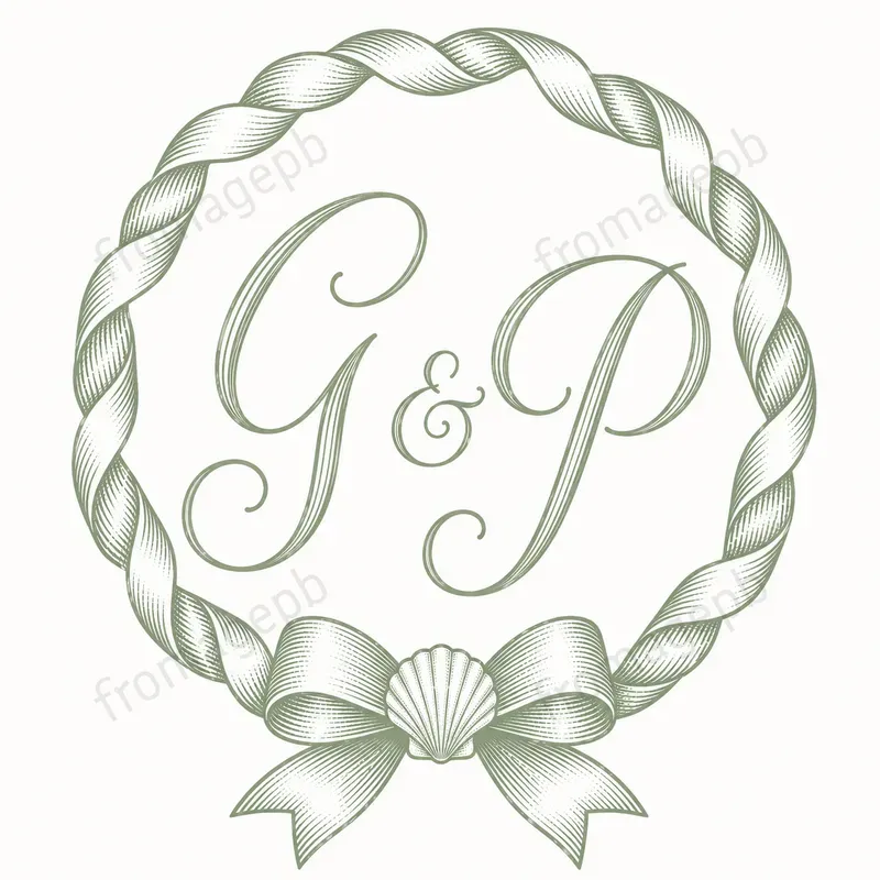 Elegant Ribbon Bow Monogram Wreaths