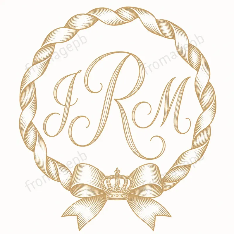 Elegant Ribbon Bow Monogram Wreaths