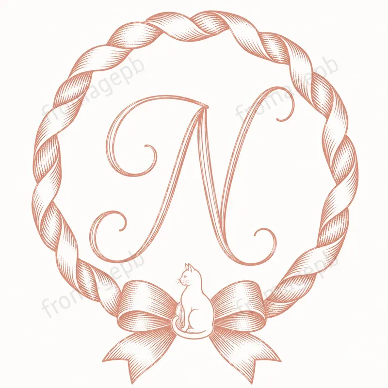 Elegant Ribbon Bow Monogram Wreaths