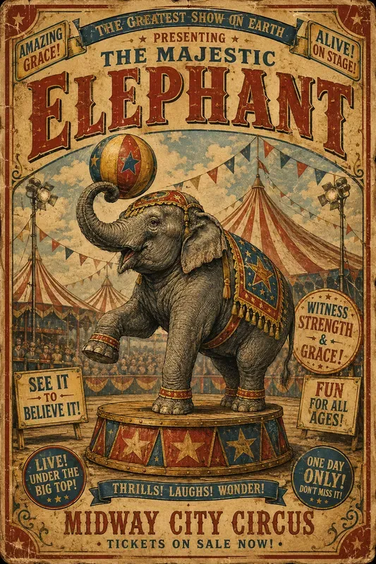 Vintage Circus Character Posters