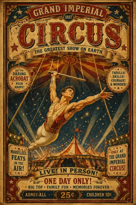 Vintage Circus Character Posters