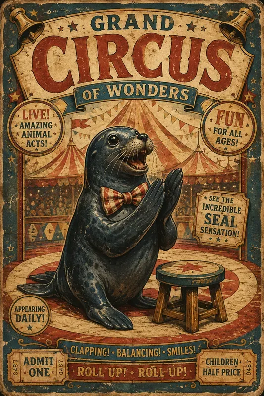 Vintage Circus Character Posters