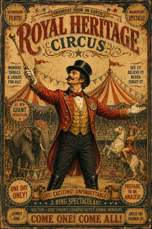 Vintage Circus Character Posters