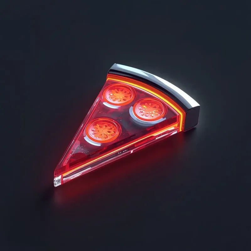 3D Cyberpunk Neon Fast Food Icons
