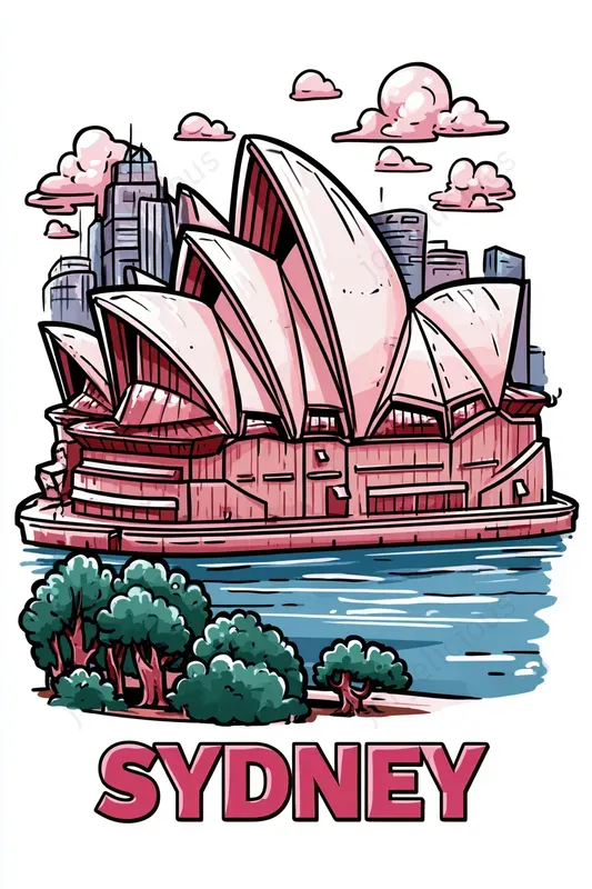 Cartoon Landmark Travel Posters