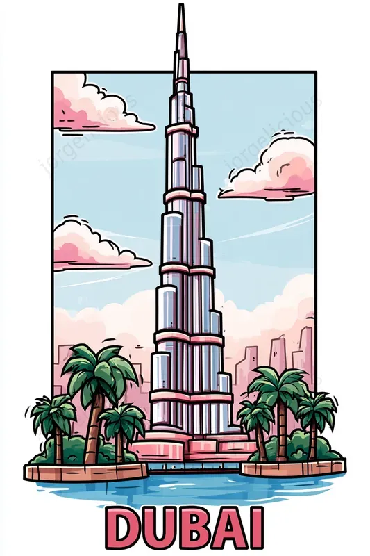 Cartoon Landmark Travel Posters